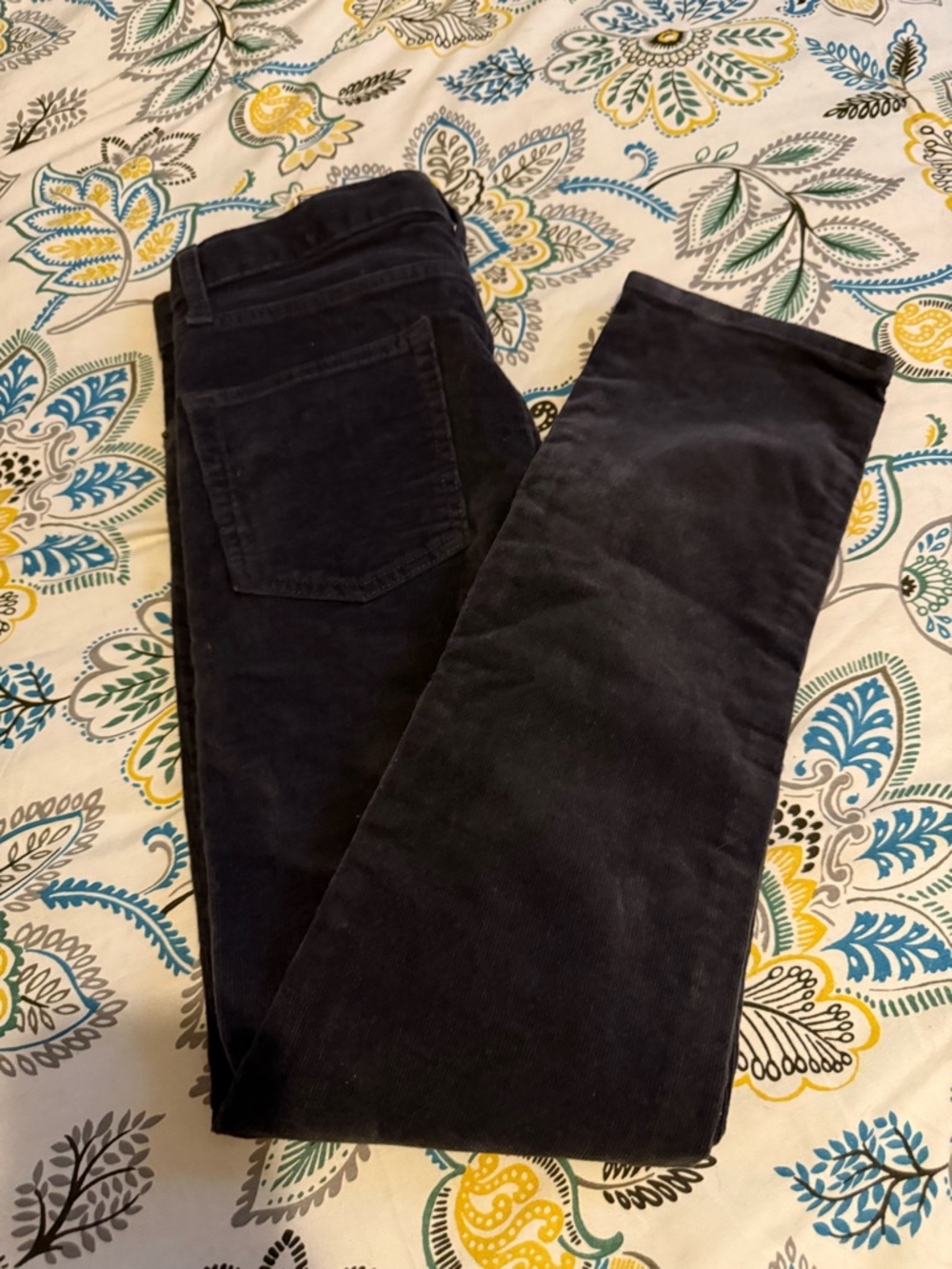 Crewcuts Gray Corduroy Stretch Pants with Lime Trim